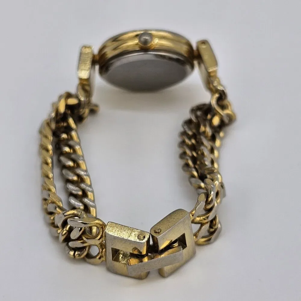 VTG Pierre Nicol Women‎ Watch 22MM Cream Dial Gold Chain Bands 6